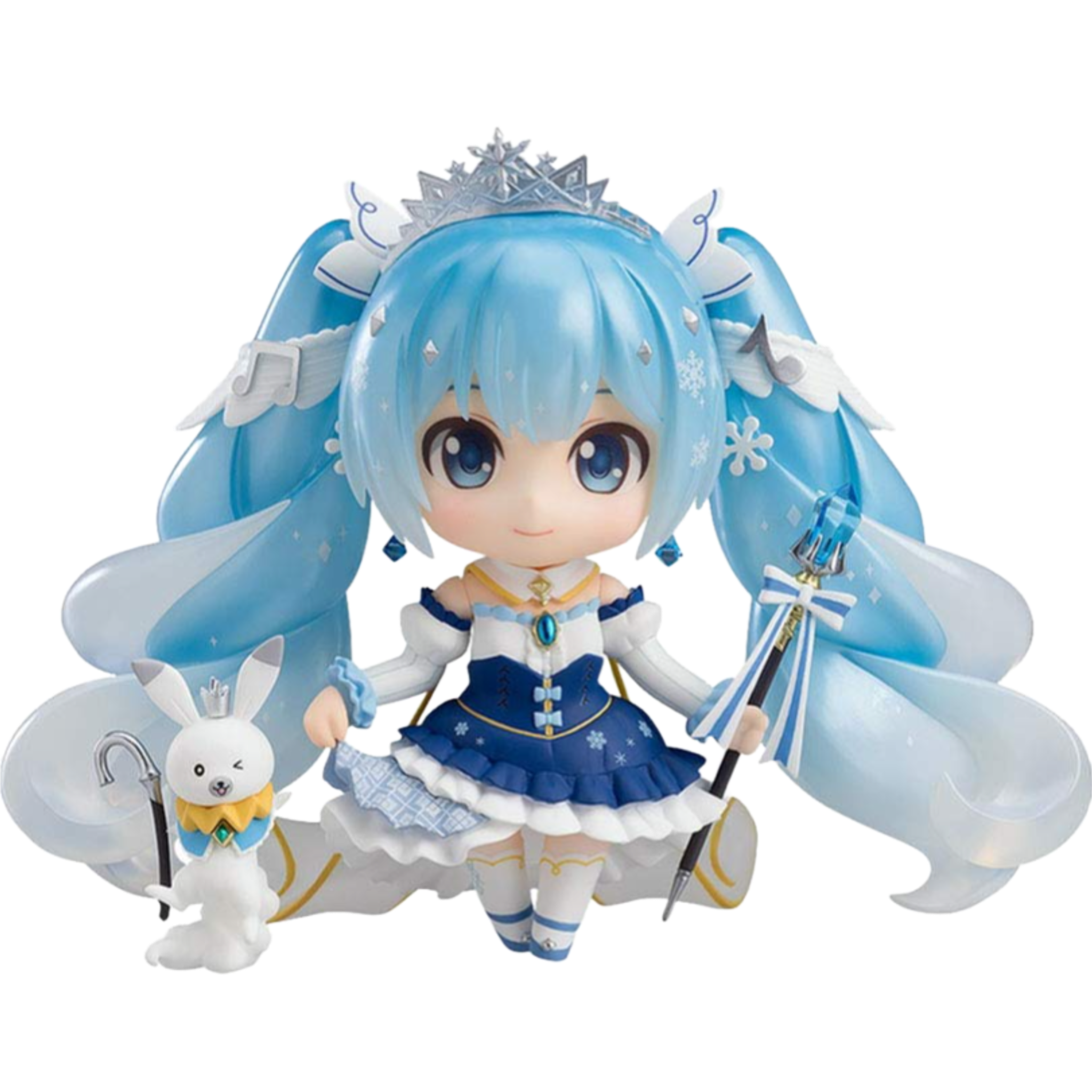 transparent png of hatsune miku in a wintery outfit with rabbit